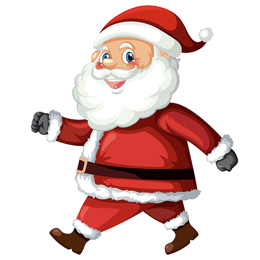 Cartoon Santa walking