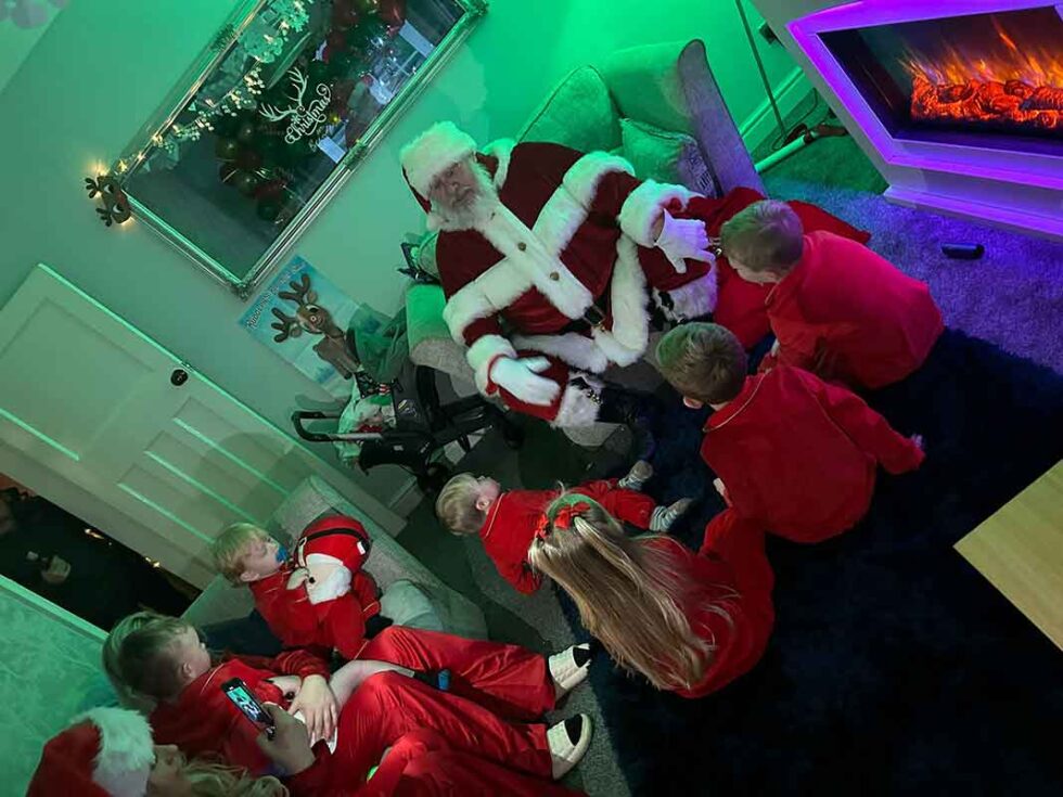 Santa Visits Me at a home visit during December 2023